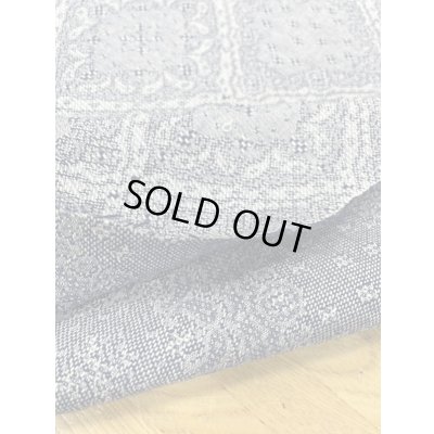 画像4: 生地：綿100％バンダナ柄刺し子ジャガードエアタン仕上（紺／白）