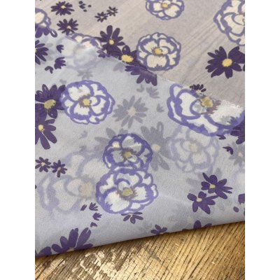 画像3: 生地：ポリエステル100％花柄シフォン（薄紫）