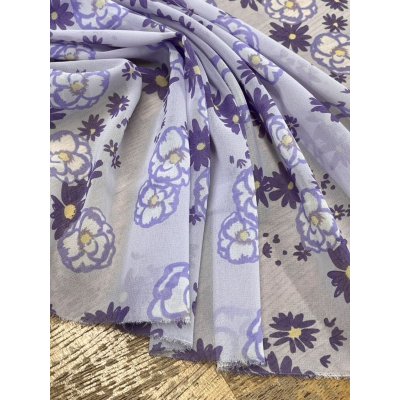 画像5: 生地：ポリエステル100％花柄シフォン（薄紫）
