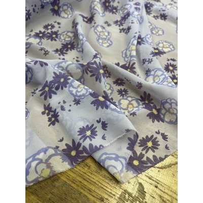 画像6: 生地：ポリエステル100％花柄シフォン（薄紫）
