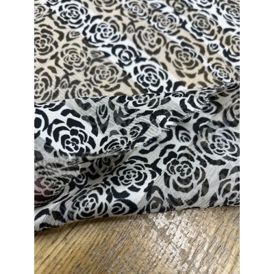 画像4: 生地：薔薇柄プリント楊柳ポリエステル（白／黒）