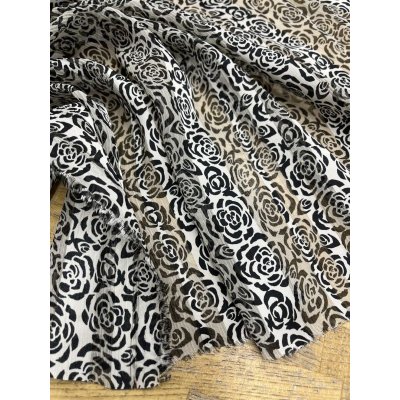 画像6: 生地：薔薇柄プリント楊柳ポリエステル（白／黒）