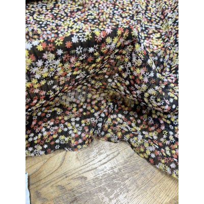 画像9: 生地：小花柄プリント楊柳ポリエステル（黒／黄色）