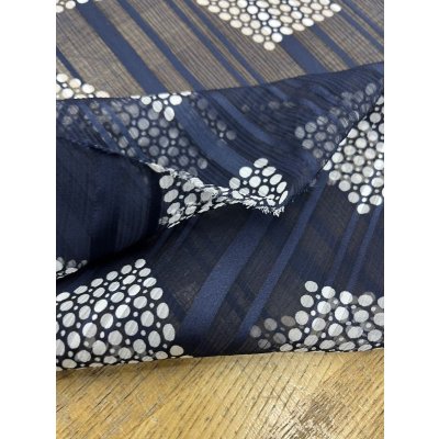 画像3: 生地：サテンストライプ楊柳ポリエステル（紺／白）