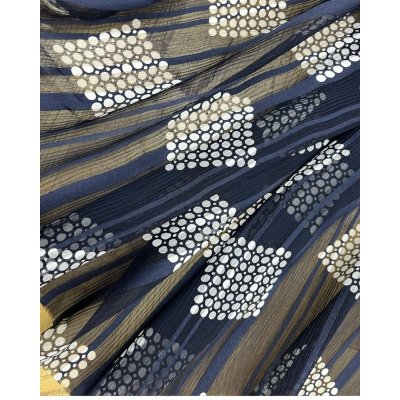 画像8: 生地：サテンストライプ楊柳ポリエステル（紺／白）