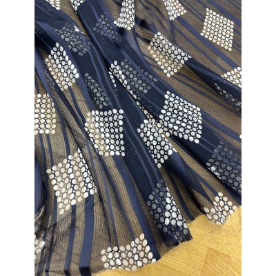 画像9: 生地：サテンストライプ楊柳ポリエステル（紺／白）