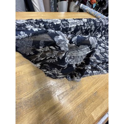 画像8: 生地：ボーダーカットドビー花柄プリント（紺／白）