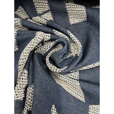 画像5: 生地：綿100％ジャガード織りニット（紺）