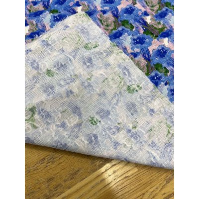 画像3: 生地:綿100%花柄プリント(青)
