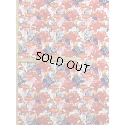 画像1: 生地：綿100％花柄プリント（赤）