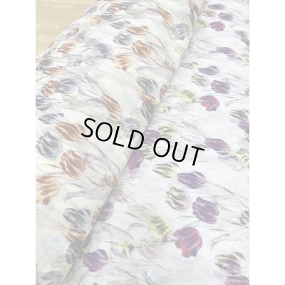 画像8: 生地：綿100％チューリップ柄プリント（白／紫）