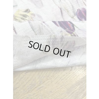 画像4: 生地：綿100％チューリップ柄プリント（白／紫）