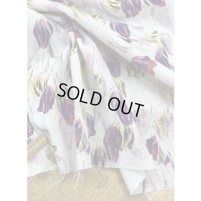 画像5: 生地：綿100％チューリップ柄プリント（白／紫）