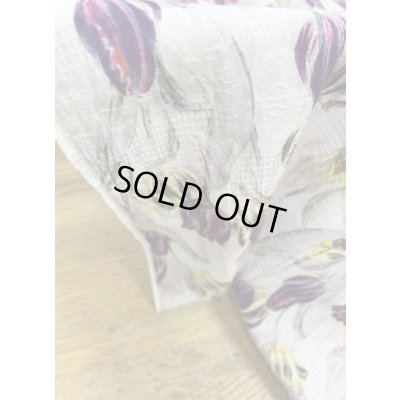 画像7: 生地：綿100％チューリップ柄プリント（白／紫）