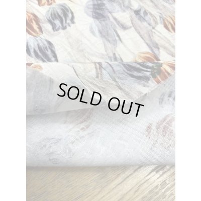 画像4: 生地：綿100％チューリップ柄プリント（クリーム／オレンジ）