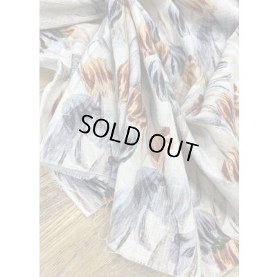 画像5: 生地：綿100％チューリップ柄プリント（クリーム／オレンジ）