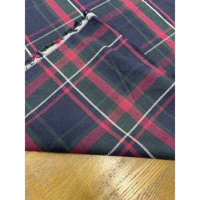 画像3: 生地：綿100%厚手タータンチェック（紺緑赤）