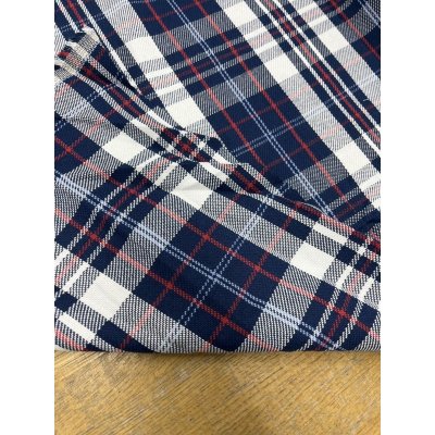 画像3: 生地：綿100%厚手タータンチェック（白青赤）