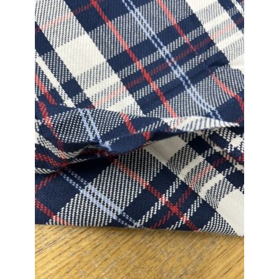 画像4: 生地：綿100%厚手タータンチェック（白青赤）