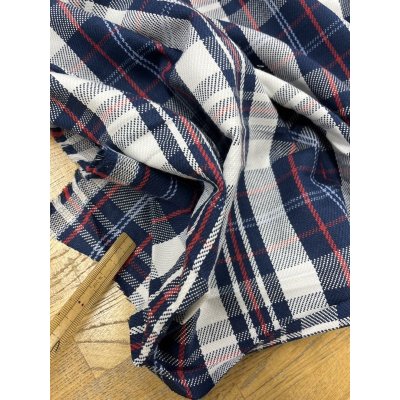 画像5: 生地：綿100%厚手タータンチェック（白青赤）