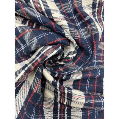 画像6: 生地：綿100%厚手タータンチェック（白青赤）