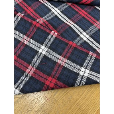 画像3: 生地：綿100%厚手タータンチェック（紺赤白）