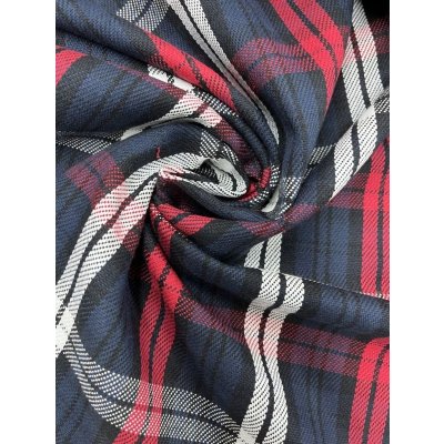 画像6: 生地：綿100%厚手タータンチェック（紺赤白）