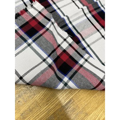 画像3: 生地：綿100%厚手タータンチェック（白黒赤）