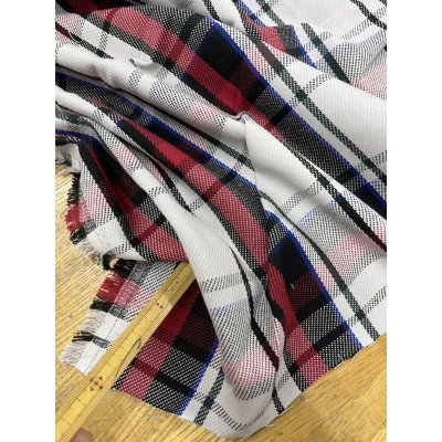 画像4: 生地：綿100%厚手タータンチェック（白黒赤）