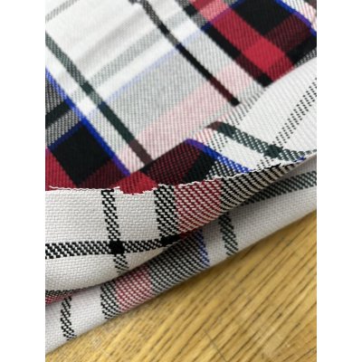 画像5: 生地：綿100%厚手タータンチェック（白黒赤）