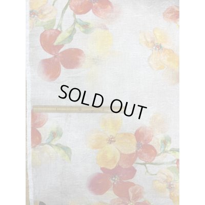 画像1: 生地：綿100％BIGフラワー柄プリント（薄グレー）