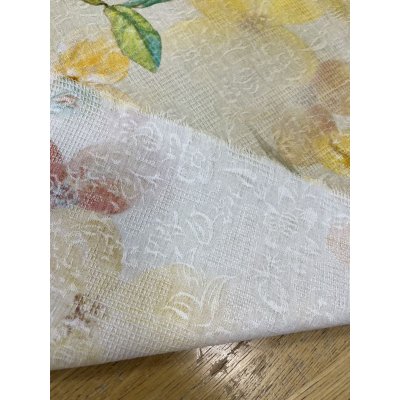 画像4: 生地：綿100％BIGフラワー柄プリント（クリーム）