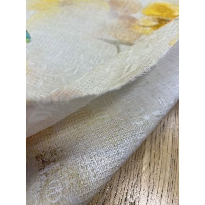 画像5: 生地：綿100％BIGフラワー柄プリント（クリーム）