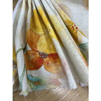 画像6: 生地：綿100％BIGフラワー柄プリント（クリーム）