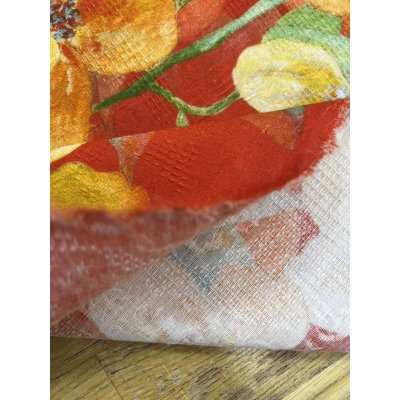 画像5: 生地：綿100％BIGフラワー柄プリント（赤）