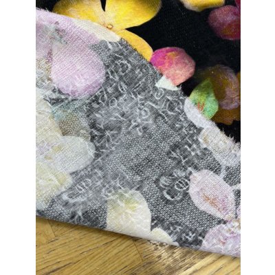 画像4: 生地：綿100％BIGフラワー柄プリント（黒）