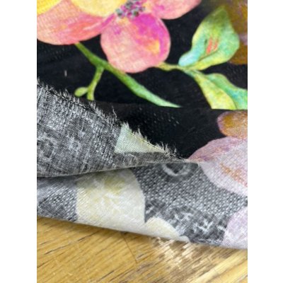 画像5: 生地：綿100％BIGフラワー柄プリント（黒）