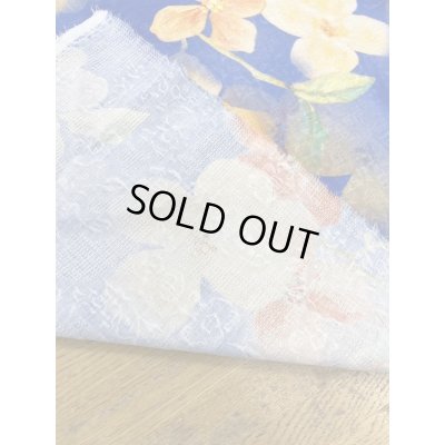 画像3: 生地：綿100％BIGフラワー柄プリント（青）