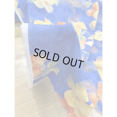 画像7: 生地：綿100％BIGフラワー柄プリント（青）