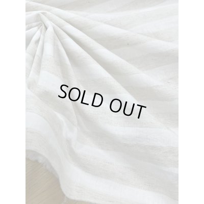 画像5: 生地：コットンリネン先染めワッシャーボーダー（白／ベージュ）