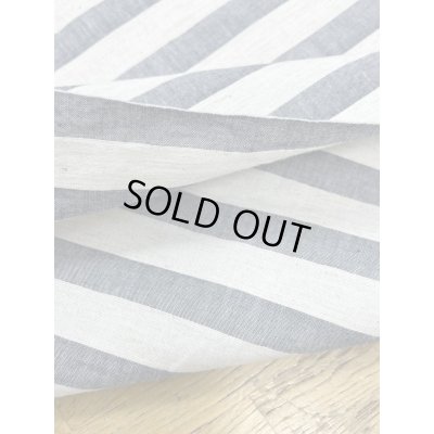 画像4: 生地：コットンリネン先染めワッシャーボーダー（白／紺）