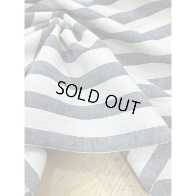 画像5: 生地：コットンリネン先染めワッシャーボーダー（白／紺）