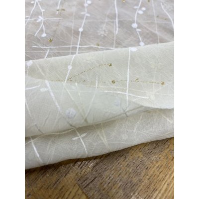 画像4: 生地：ポリエステル100％格子花柄シフォン（クリームイエロー）