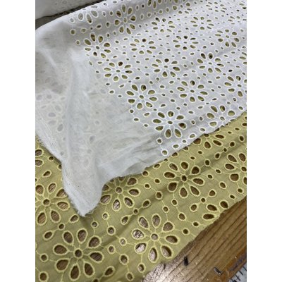 画像8: 生地：綿ポリ花柄刺繍レース（白）