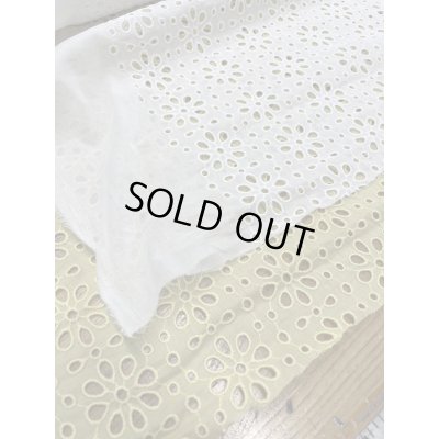 画像8: 生地：綿ポリ花柄刺繍レース（黄色）