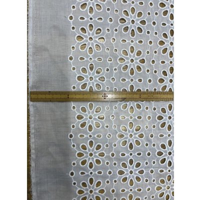 画像2: 生地：綿ポリ花柄刺繍レース（白）