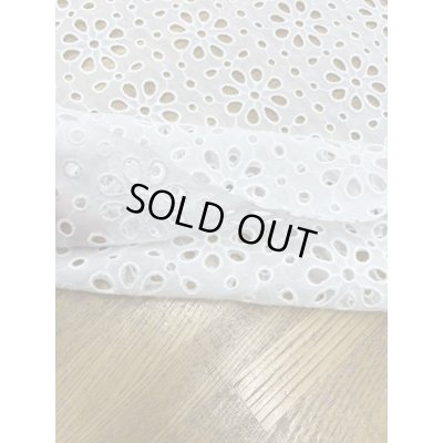 画像4: 生地：綿ポリ花柄刺繍レース（白）