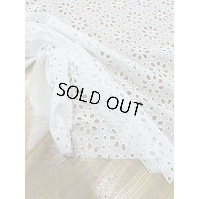画像5: 生地：綿ポリ花柄刺繍レース（白）