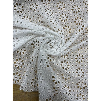 画像6: 生地：綿ポリ花柄刺繍レース（白）
