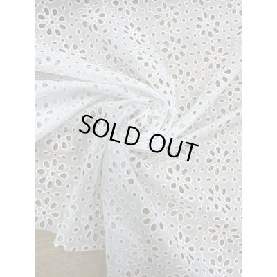 画像6: 生地：綿ポリ花柄刺繍レース（白）